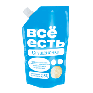 Продукт сгущенный с сахаром с ЗМЖ 2,5% 270г. ТМ “Всё есть”
